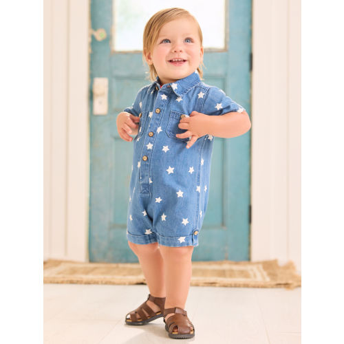 Jamie Star Shortall by Mudpie in Denim | Tullabee