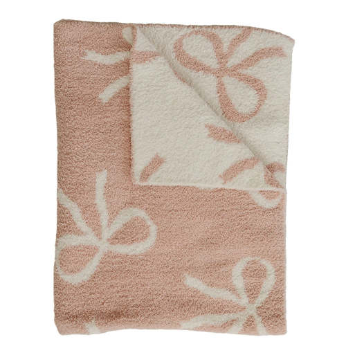 Pink Bow Plush Blanket
