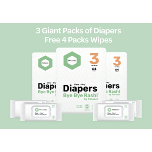 Natural Disposable Baby Diapers of All Sizes by Parasol Co