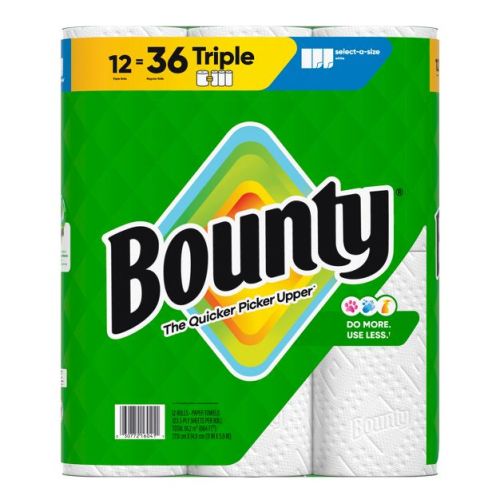 Bounty Select-a-size Paper Towels - 12 Triple Rolls