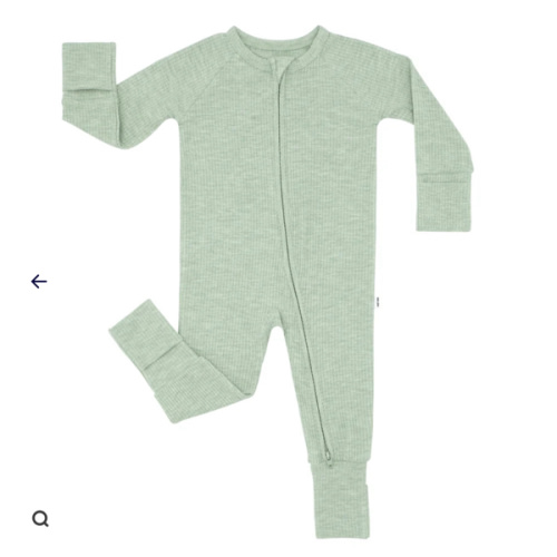 Heather Sage Ribbed Zippy - Little Sleepies