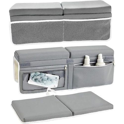 Baby Bath Kneeler and Elbow Rest Pad Set - Baby Bath Essentials - Baby Bath Set - Bath Kneeler Pad - Bathtub Kneeler and Elbow Rest Set - Bath Kneeling Pad for Bathing Baby - Neutral Color