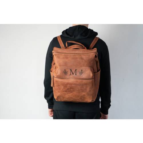 Leather diaper bag