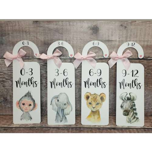 Safari Animals Baby Clothes Dividers, wardrobe organisation, Baby Shower Gift