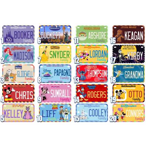 Mini License Plates 1 - 20