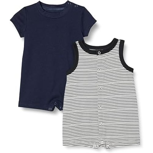 Amazon Essentials unisex-baby Sleeveless and Short-Sleeve Romper Set
