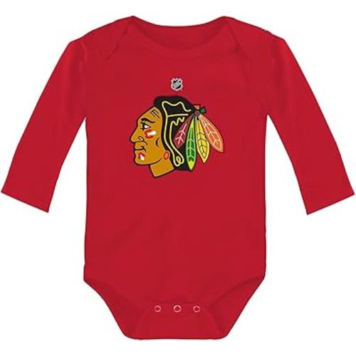 Outerstuff NHL Newborn & Infants 0-24 Months Primary Logo Long Sleeve Bodysuit Creeper Romper