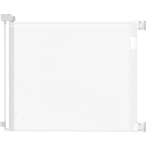 Veraste Retractable Baby Gate for Doorways and Stairs, White,33"x55"