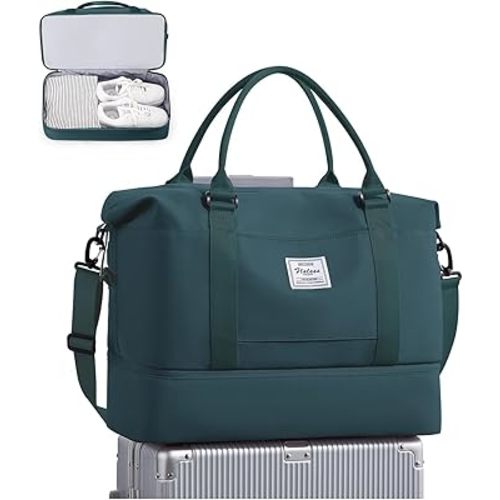 Travel Duffel Bag, Sports Tote Gym Bag, Shoulder Weekender Overnight Bag for Women
