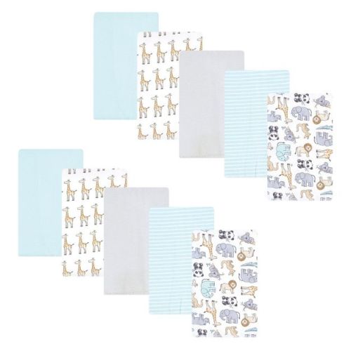 Hudson Baby Flannel Burp Cloth 10pk Set, Kangaroo, One Size