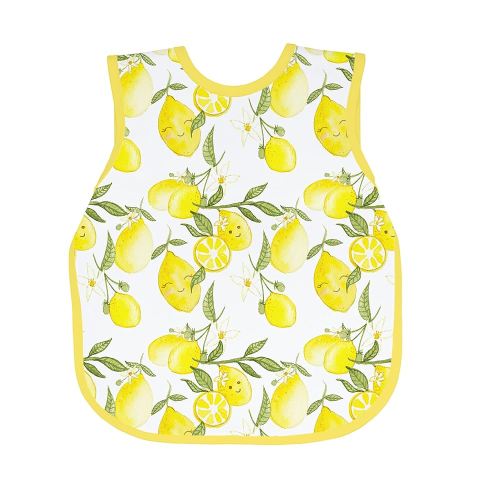 BapronBaby Fresh Lemon Bapron - No Neck Tie Safer Bib for Baby & Toddler - Soft Waterproof Stain Resistant - Machine Washable - Sz Baby/Toddler 6m-3T