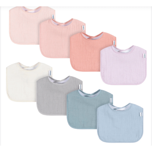 8-Pack Baby Girls Pastel Muslin Drooling Bibs – Gerber Childrenswear