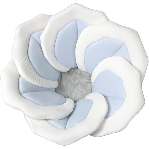 Baby Bath Pad for Infant Bathtub Sink Flower Mat Tub Little Lotus - Petal Soft Supports Lounger Newborn Bathing Insert Seat Baby Essentials - Baby Gifts - 31" (Blue)