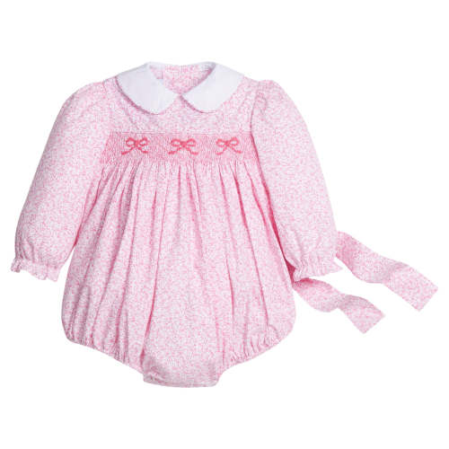 Smocked Natalie Bubble in Pink Vinings | Over The Moon (9 Months)