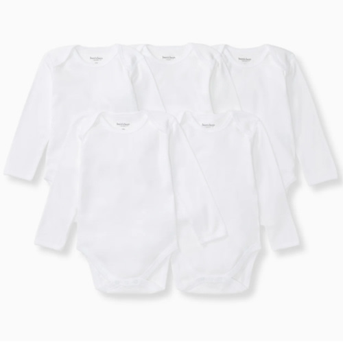 Bee Essentials Organic Long Sleeve Baby Bodysuit 5 Pack | Burt's Bees Baby®