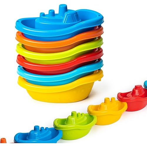 Bath Boats | Multi Colored Baby Bath Toys | Fun and Educational Bath Toys for Toddlers | Toddler Bath Toys for Girls and Boys | Stackable Bath Toy | Toddler Bath Toys for Girls and Boys (6)