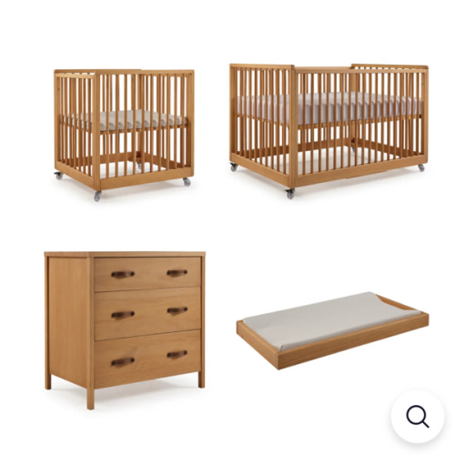 Cali Nursery Set-Crib, Changing Tray, 3 Drawer Dresser