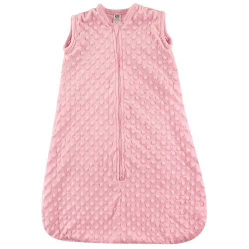 Hudson Baby Unisex Baby Plush Sleeping Bag, Sack, Blanket, Light Pink Dot Mink, 0-6 Months