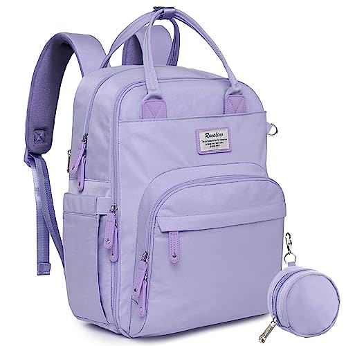 RUVALINO Diaper Bag Backpack, Multifunction Travel Pack Maternity Baby Changing Bags, Large Capacity, Waterproof, Taro Purple