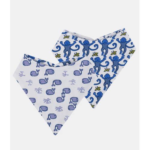 Infant Monkey & Moby Bandana Bib Set