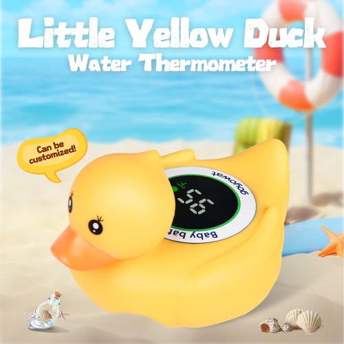 Smart LED temperature sensing little yellow duck bathtub toy - baby water temperature real-time monitor + anti-scalding toy, three-color display warning, childcare safety bathing companion