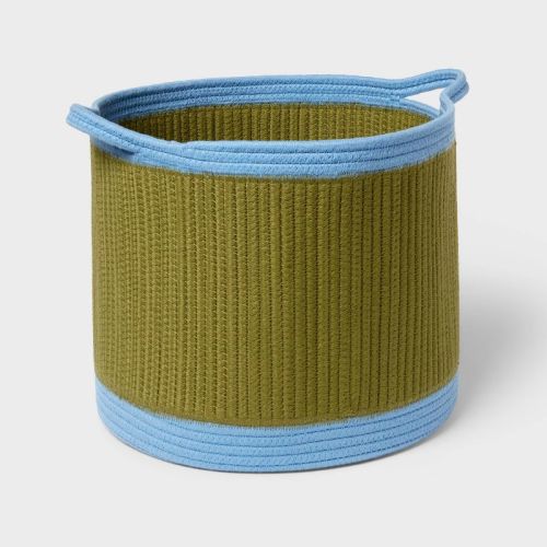 Medium Coiled Rope Kids' Storage Basket Green And Blue - Pillowfort™