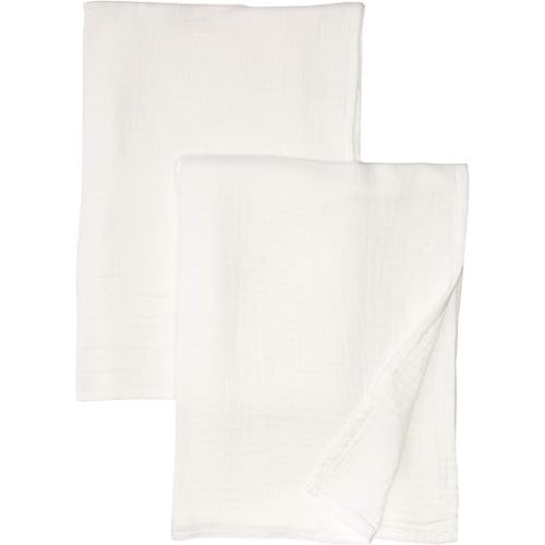 HonestBaby unisex baby 2-Pack Organic Cotton Swaddle Blankets Bandana, Bright White, One Size US