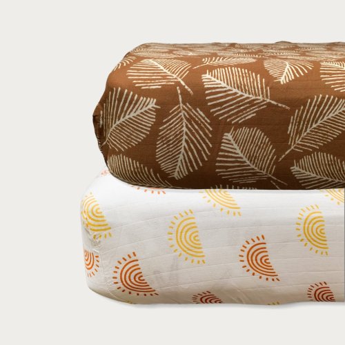Bamboo Muslin Fitted Crib Sheet | Baby Newborn Toddler Bedding | Gender Neutral | Boho Baby Sheets