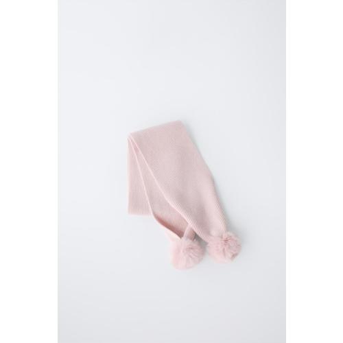 POMPOM KNIT SCARF - Pink | ZARA United States