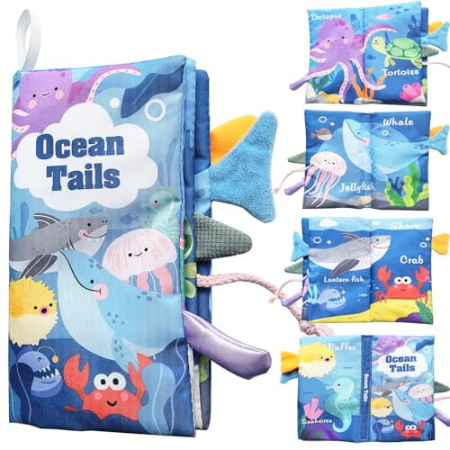 HONGID Baby Toys 0-6 Months - Montessori Toys for Babies 0-3-6-9-12-18 Months,Infant Newborn Tummy Time Toys Touch Feel Book Learning Sensory Toys,Baby Books,Easter Gifts Toys for Babies