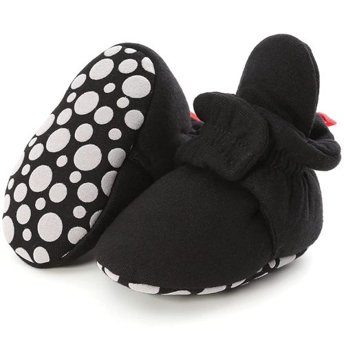 ohsofy Newborn Baby Cotton Booties Stay On Slipper Winter Warm Soft Shoes Non-Skid Infant Ankle Boots Crib Shoes