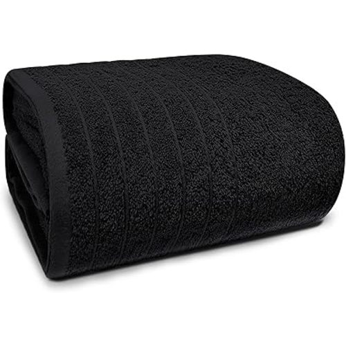 1 Piece Jumbo Bath Sheet 40 x 80 Inches, Black