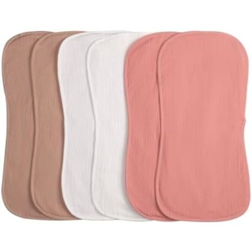 Muslin Burp Cloths 20" x 10",100% Cotton Pack of 6r, Extra Soft and Absorbent,Suitable for both boys and girls