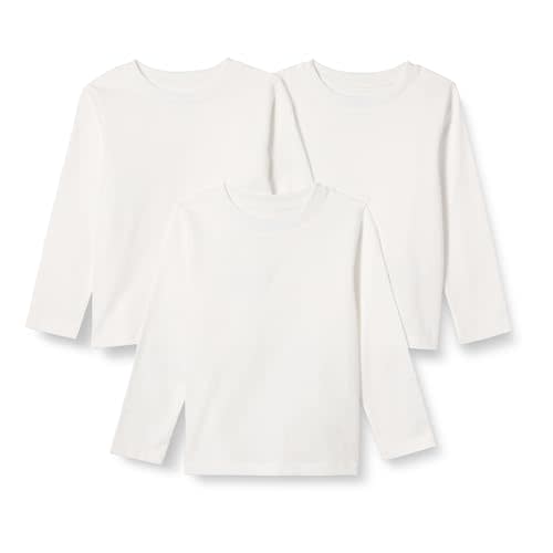 Amazon Essentials Unisex Babies' Relaxed-Fit 100% Cotton Long-Sleeve T-Shirts, Pack of 3