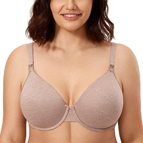 CALVENA Women's Full Sling Lightly Padded Underwire Maternity Nursing Bra for Breastfeeding