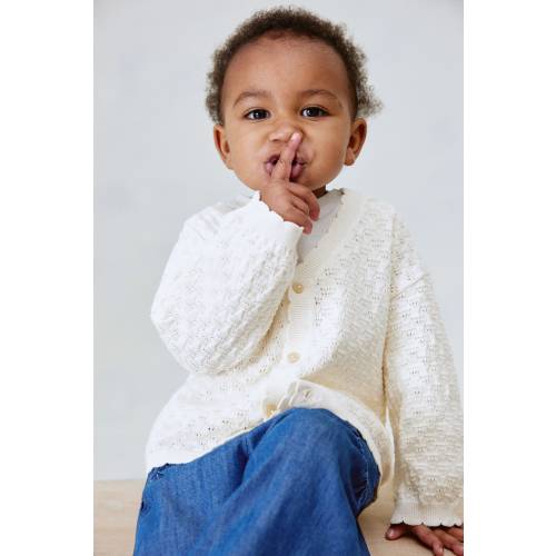 POINTELLE-KNIT COTTON CARDIGAN