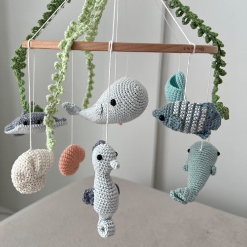 Handmade Ocean Nursery Mobile – Crochet Sea Animals Decor