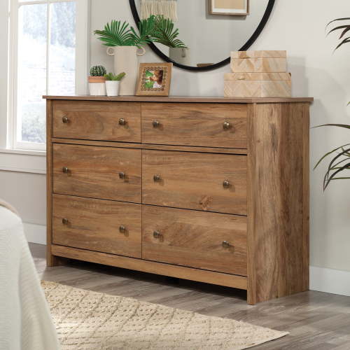 Sauder River Ranch 6-Drawer Dresser, Sindoori Mango Finish, Extra Deep Storage, Easy Assembly