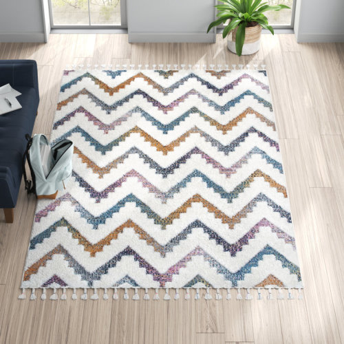 Mercedes Geometric Accent Rug for Living Room Bedroom Dining Room Nursery Entryway, Ivory