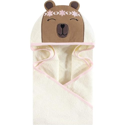 Hudson Baby Unisex Baby Cotton Animal Face Hooded Towel, Boho Bear, One Size