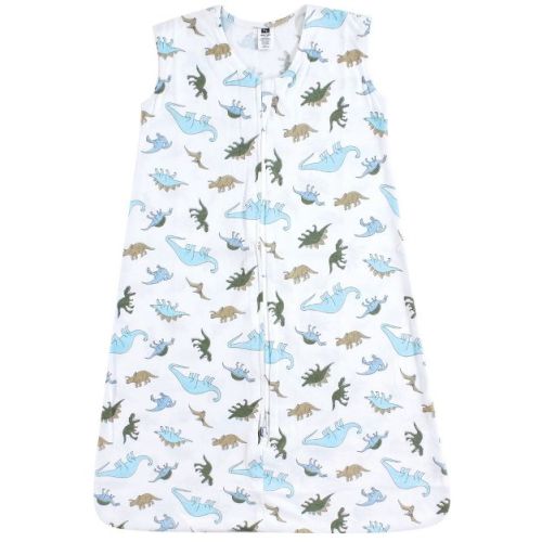 Hudson Baby Infant Boy Cotton Sleeveless Wearable Sleeping Bag, Sack, Blanket, Dinosaurs, 6-12 Months