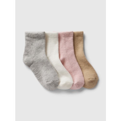 babyGap CashSoft Quarter Crew Socks (4-Pack) in multi, size: 0-6 M