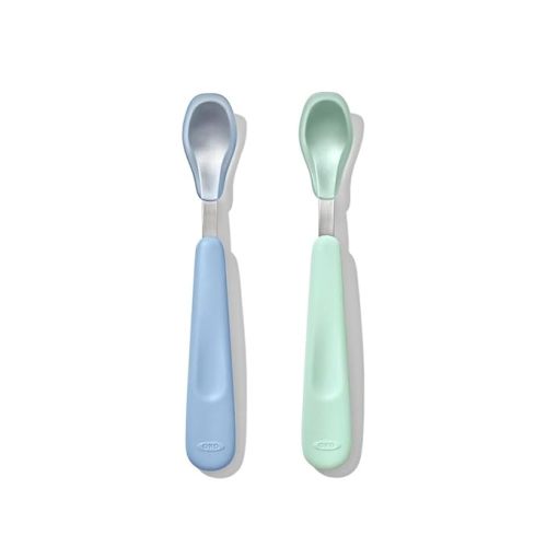 OXO Tot Feeding Spoon Set with Soft Silicone - Opal and Dusk - Opal/Dusk