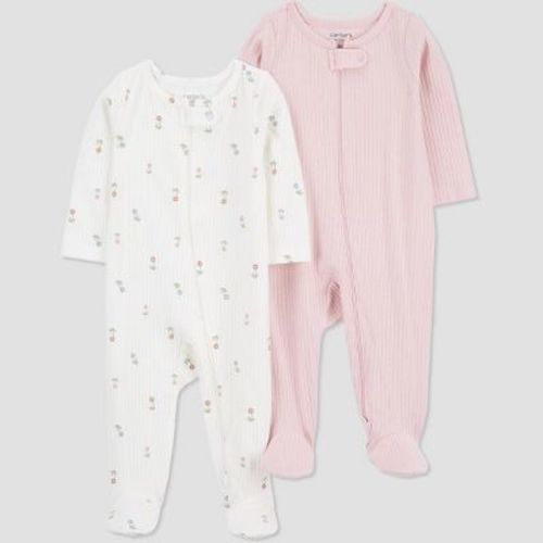 Carter's Just One You® Baby Girls' 2pk Floral Sleep N' Play - Pink/ivory Newborn