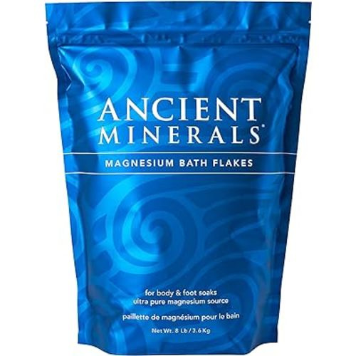 Ancient Minerals Magnesium Bath Flakes - Bathing Alternative to Epsom Salt - Soak in Natural Salts - High-Absorption Efficiency for Relaxation, Wellness & Muscle Relief - 8 lbs