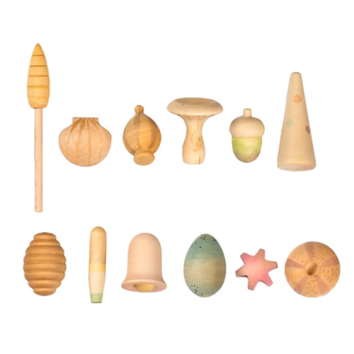 WONDERS: A
COLLECTION OF
12 WOODEN
PLANT-INSPIRED
PLAY PIECES