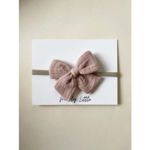 Small Gauze Bow Headband - French Pink – Purely Little