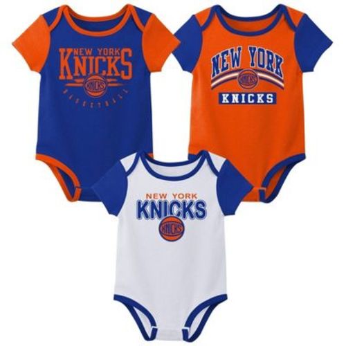 NBA York Knicks Boys' 3pk Bodysuit Set - 3-6M: Sports Team Logo Knit Apparel