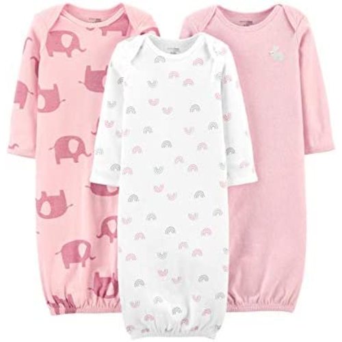 Amazon.com: Simple Joys by Carter's Girls' 3-Pack Cotton Sleeper Gown : Clothing, Shoes & Jewelry