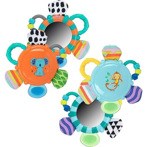 Nuby Look-at-Me Mirror Teether Toy, Colors May Vary